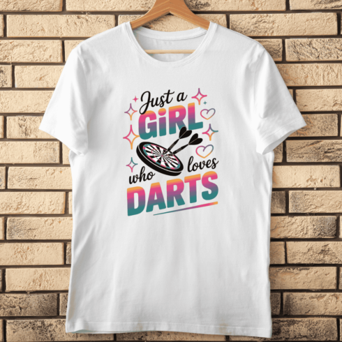 Darts Player Girl Quote T-Shirt Design cover image.