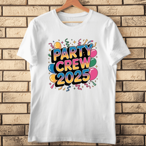 Party Crew 2025 T-Shirt Design cover image.