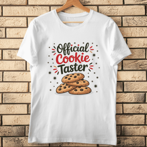 Festive Holiday Baking T-shirt Design cover image.