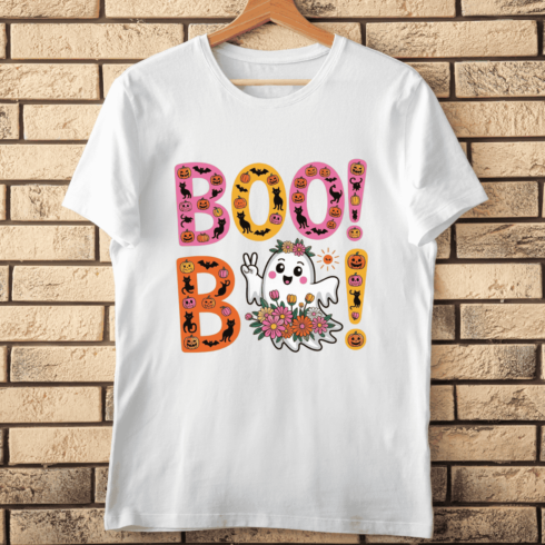 Spooky Retro Groovy Typography T-shirt Design cover image.