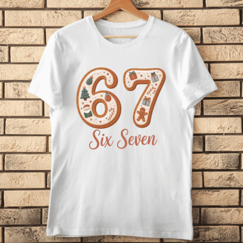Sixty-Seven Milestone Celebration Festive Cookie T-Shirt Design cover image.