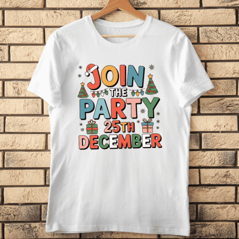 Colorful Vintage Holiday Event T-Shirt Design cover image.