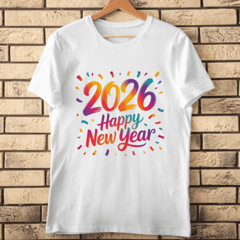 Happy New Year 2026 T-shirt Design cover image.