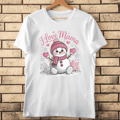 Winter Holiday 'I Love Mama' T-Shirt Design cover image.