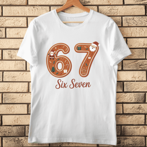 Gingerbread Number Six-Seven T-Shirt Design cover image.