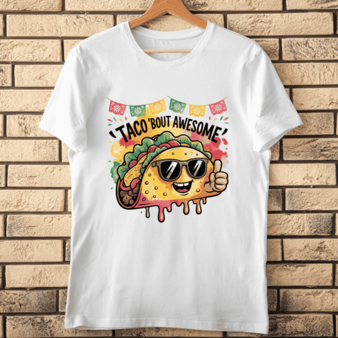 Thumbs Up Taco Party T-shirt Design cover image.