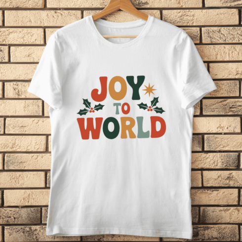 Retro Groovy Joy to the World T-Shirt Design cover image.