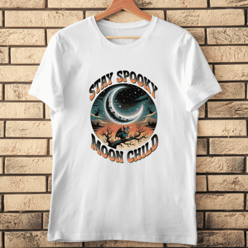 Witchy Aesthetic Spooky Night T-shirt Design cover image.