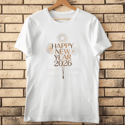 Elegant Gold New Year's Eve T-Shirt Design cover image.