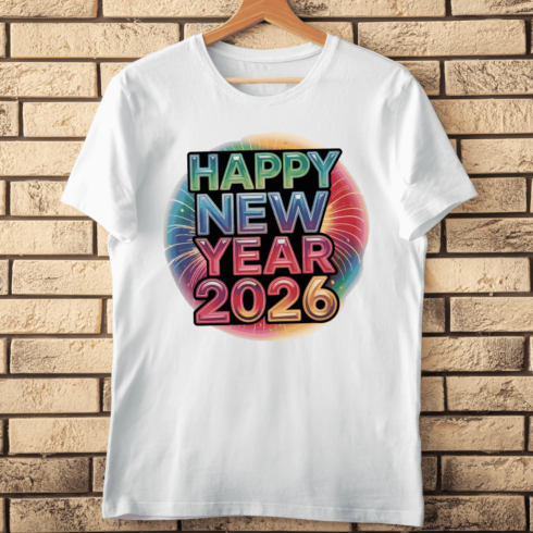 New Year 2026 Gradient Typography T-Shirt Design cover image.