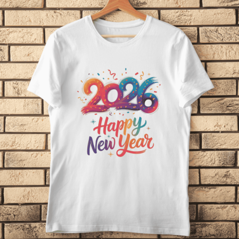 Vibrant Hand Lettering 2026 T-shirt Design cover image.