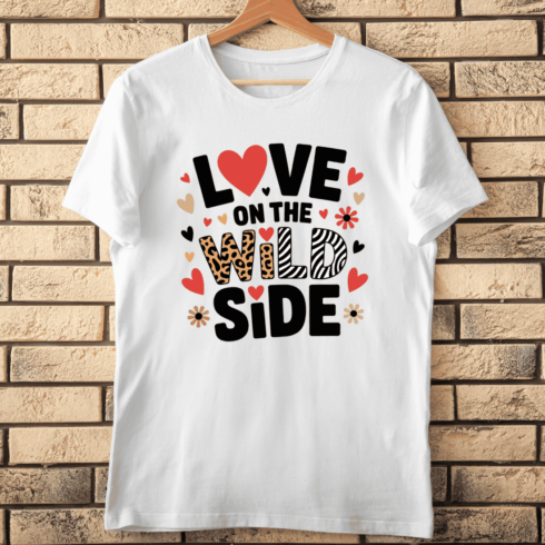 Love on the Wild Side Leopard Print T-shirt Design cover image.