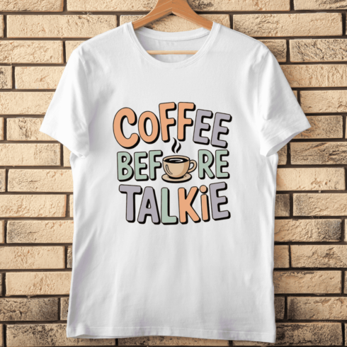Vintage Coffee Before Talkie T-shirt Design cover image.