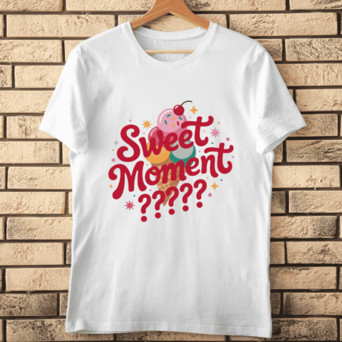 Sweet Moment Ice Cream Cone Dessert T-shirt Design cover image.
