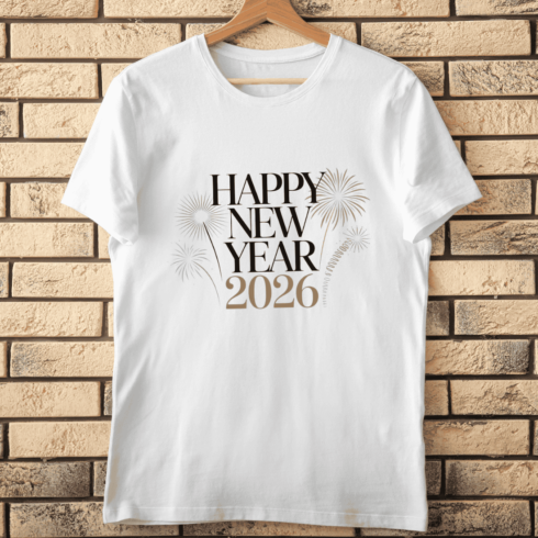 Luxury Happy New Year Celebration T-Shirt Design cover image.