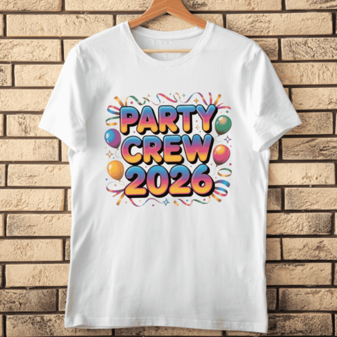 Trendy Retro 3D 2026 Typography T-Shirt Design cover image.