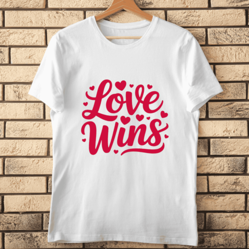 Love Wins Calligraphy T-shirt Design cover image.
