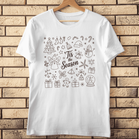 Tis the Season Monochrome T-Shirt Design cover image.