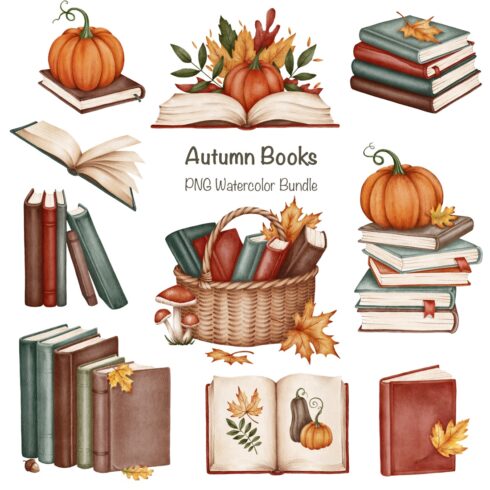 Autumn Books Watercolor Set cover image.
