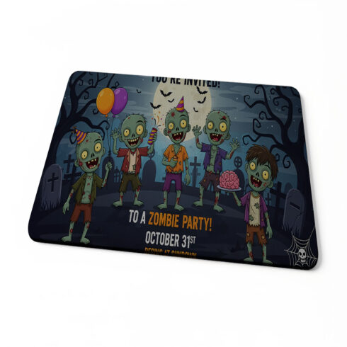 halloween mouse pad mockup on isolated white background cover image.
