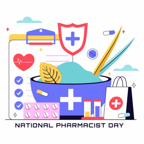 10 National Pharmacists Day Illustration cover image.