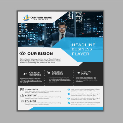 Professional business flyer template, modern design, clean layout, eye-catching headline, vibrant colors, marketing, promotion, corporate, minimal style cover image.