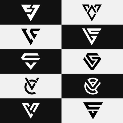 Letter CV or VC Monogram Logo Set cover image.