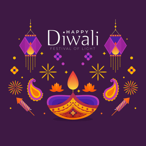 Colorful Diwali Lights Background cover image.