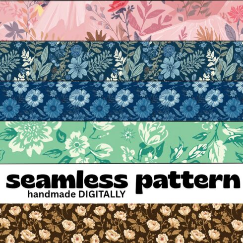 floral seamless pattern for premium Brands 5-pack bundle Hand drawn cover image.