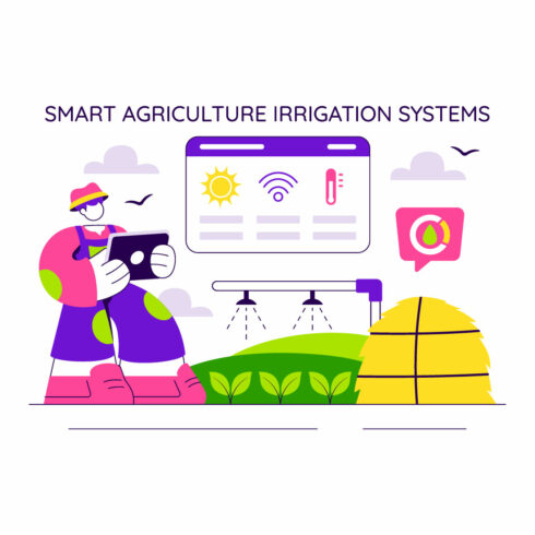 10 Smart Agriculture Irrigation Systems Illustration cover image.