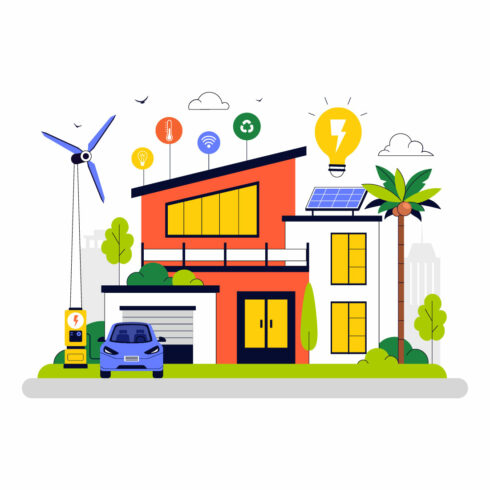 10 Eco Friendly Smart Home Illustration cover image.