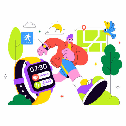 10 Smart Wearable Fitness Band Illustration cover image.