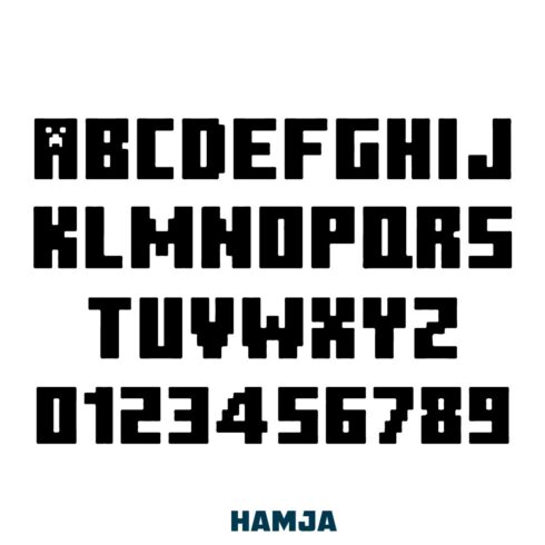 Minecraft Font SVG, Minecraft SVG, Minecraft Alphabet, Minecraft Letters, Minecraft Cricut Silhouette ,Minecraft Font svg bundle cover image.