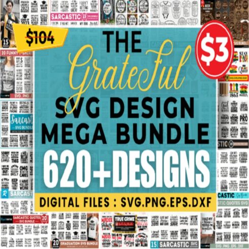 The Grateful SVG Mega Bundle cover image.