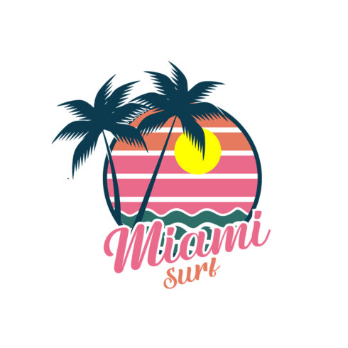 Miami surf T-Shirt Design cover image.