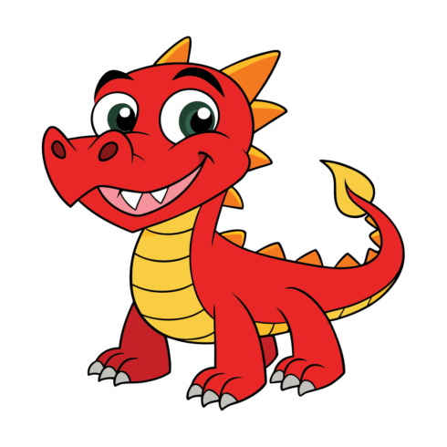 cheerful-red-dragon-vector illustaration cover image.