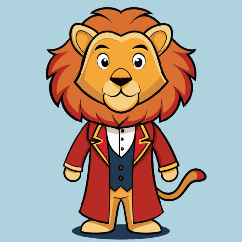 elegant-dressed-lion-cartoon-vector-illustration cover image.