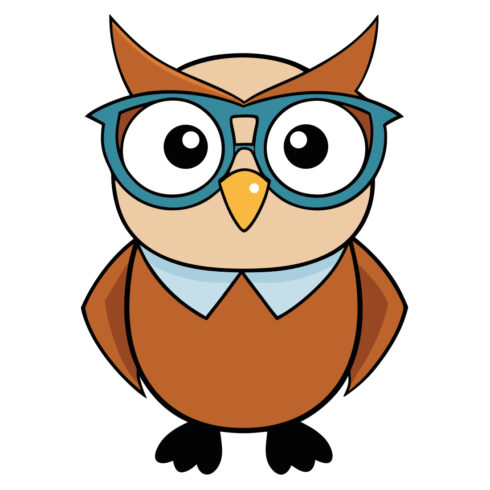 funny-owl-glasses-cartoon-vector-illusrtaion cover image.