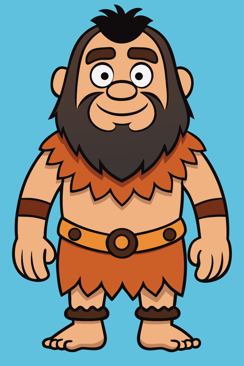 Cartoon caveman illustration stone age character prehistoric man drawing Neanderthal human ancestor artwork pinterest preview image.