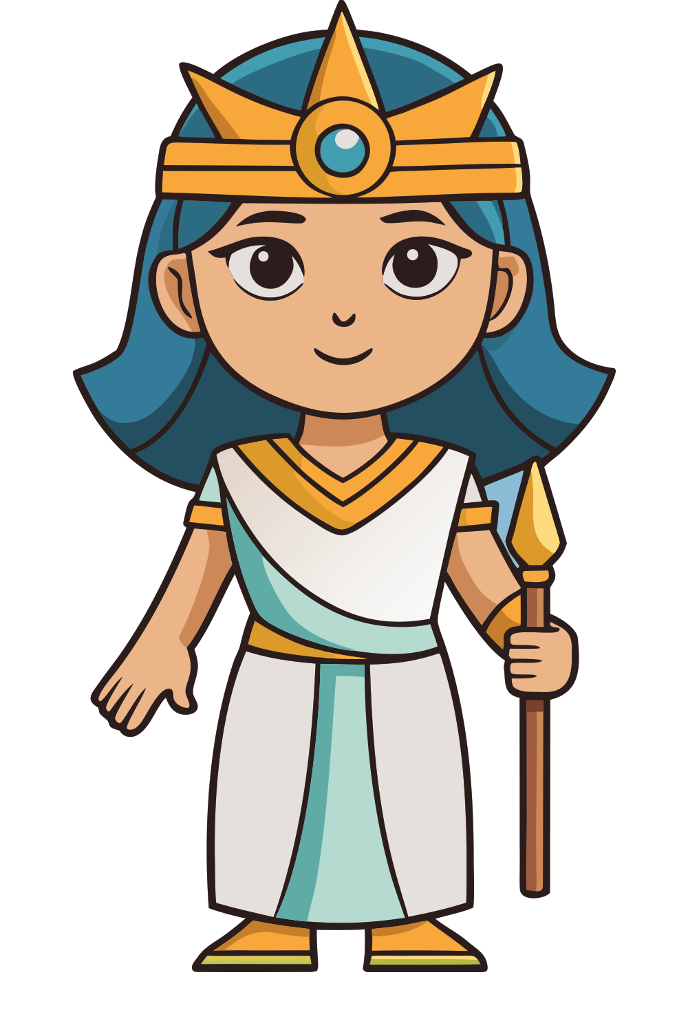 Cartoon Cleopatra illustration vector graphic Egypt queen pharaoh ancient royalty character design art pinterest preview image.
