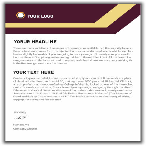 Professional Business Letterhead Design Template | Clean Corporate Layout | Editable Company Letterhead | Modern Branding Stationery | Printable Office Document | Elegant Minimal Design cover image.