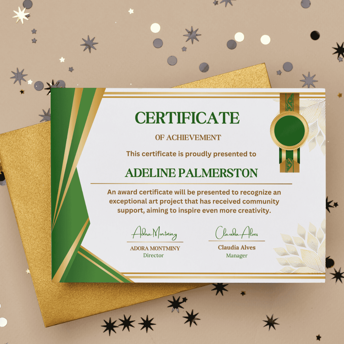 Certificate of Achievement – Best Art Project Award - MasterBundles