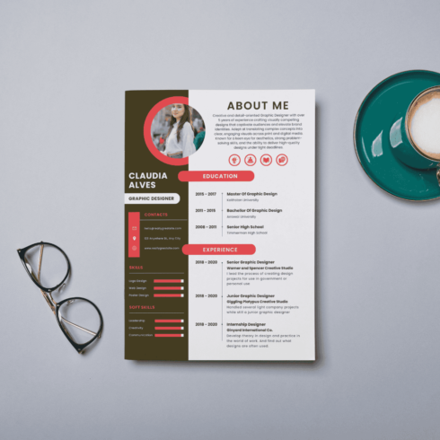 Creative Portfolio Resume Template for Graphic Designers cover image.