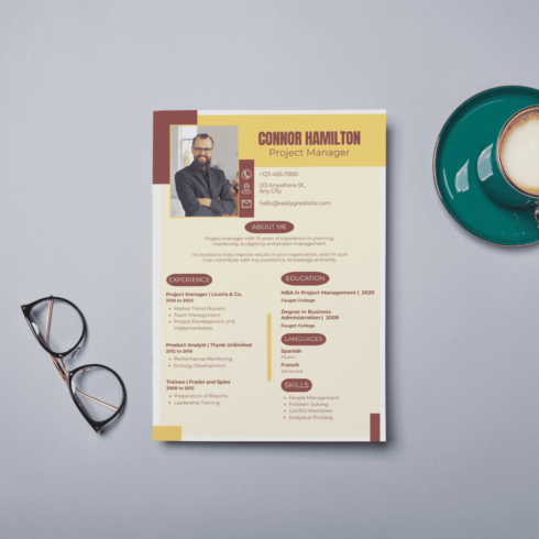 Project Manager Resume Template | Corporate & IT Project Management CV cover image.