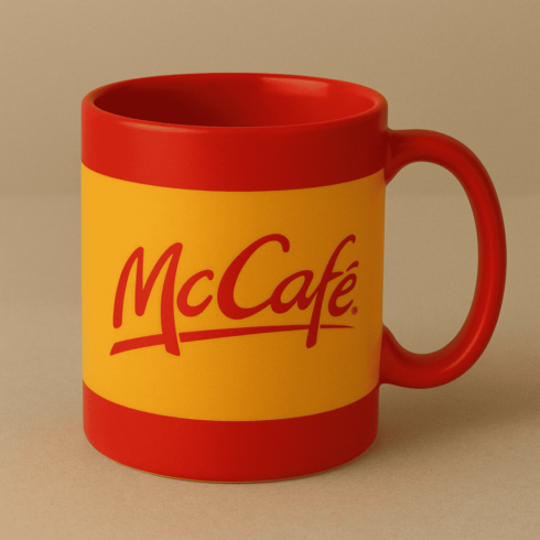 Elegant McCafé-Style Coffee Mug for Brand Display cover image.