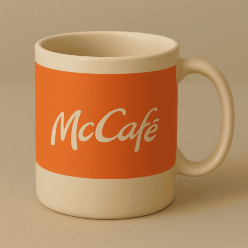 Elegant McCafé-Style Coffee Mug for Brand Display cover image.