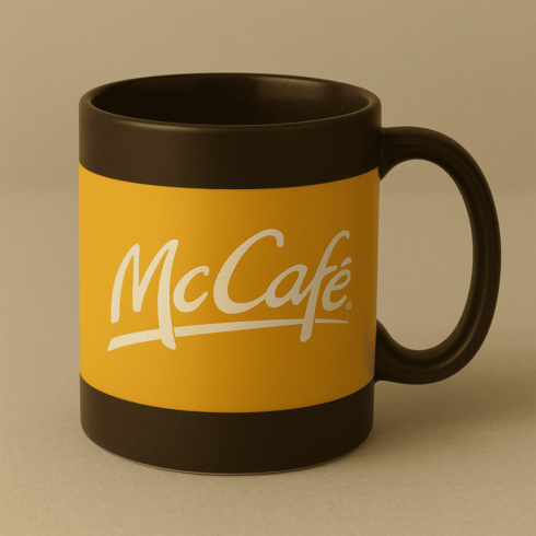Modern McCafé Mug Mockup for Designers cover image.