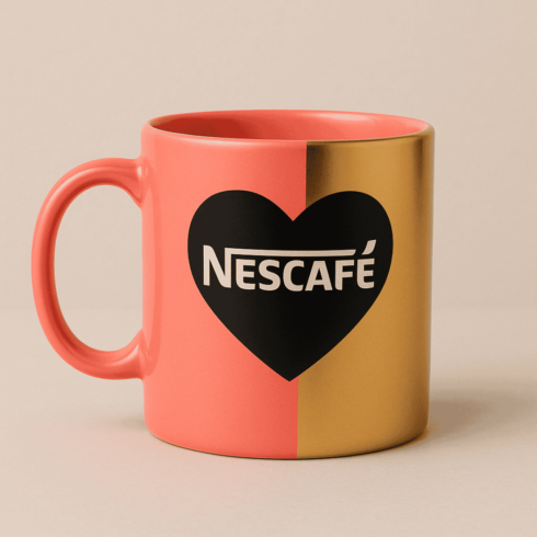 "Cafe Style Mug Mockup – Inspired by Nescafe Branding" cover image.