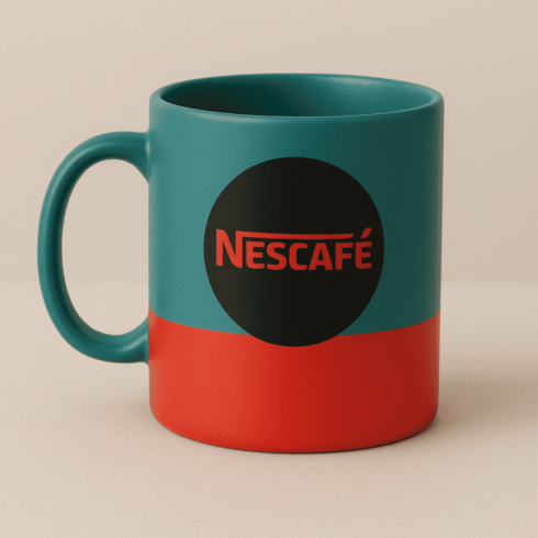 "Cafe Style Mug Mockup – Inspired by Nescafe Branding" cover image.