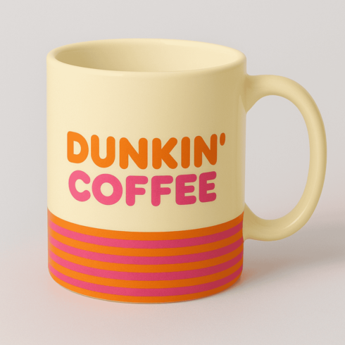 High-Quality Dunkin Coffee Mug Mockup for Marketing and Advertising cover image.